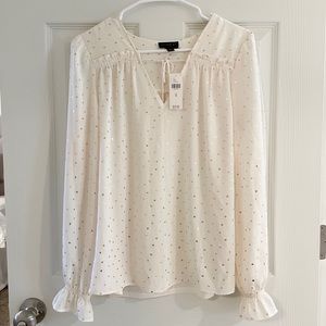 NWT! Anthropologie Gold Speckled Blouse